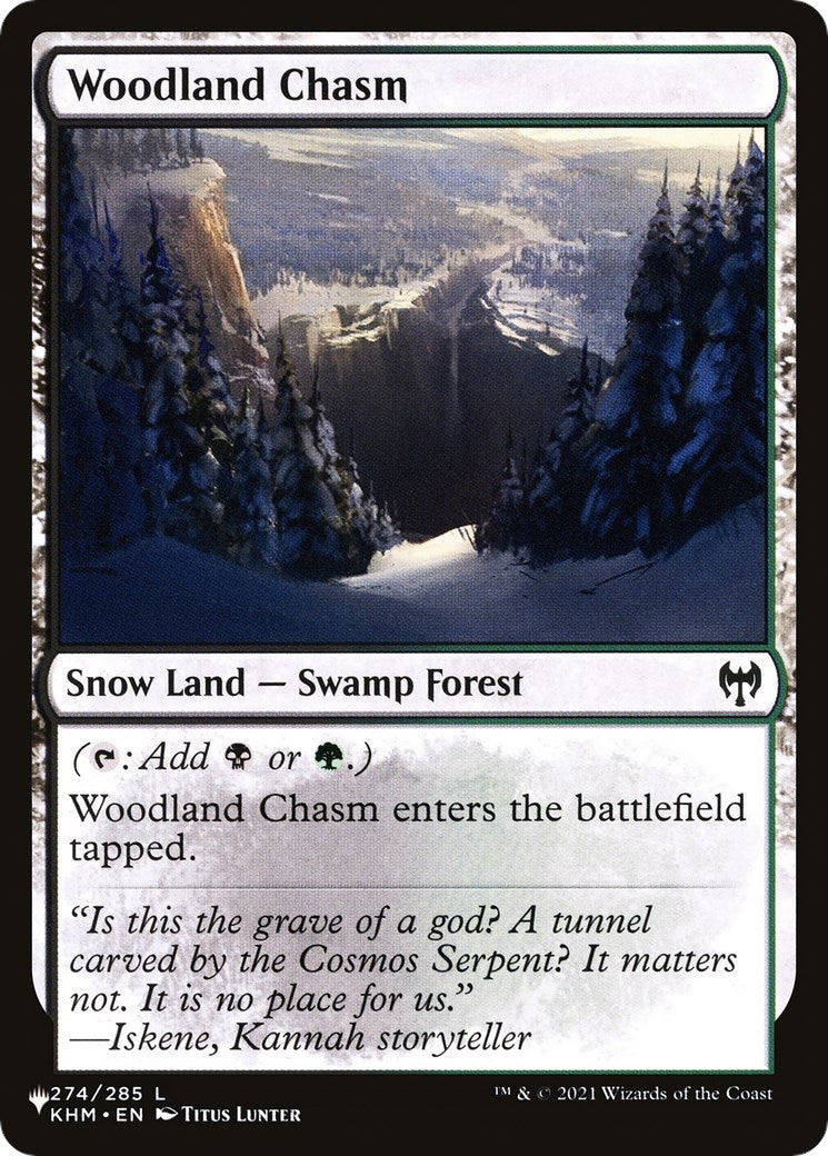 Image for Woodland Chasm (274) (The List Reprints) - Magic: The Gathering