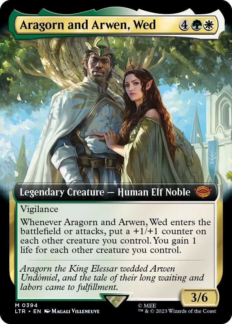 Image for Aragorn and Arwen, Wed (Extended Art) (394) (Universes Beyond: The Lord of the Rings: Tales of Middle-earth) - Magic: The Gathering
