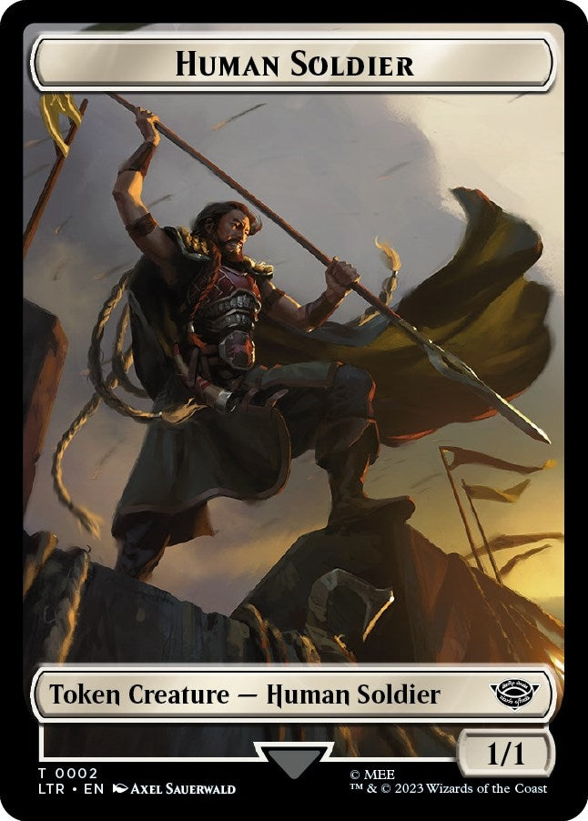 Image for Human Soldier (0002) // Food (0009) Double-Sided Token (2 // 9) (Universes Beyond: The Lord of the Rings: Tales of Middle-earth) - Magic: The Gathering