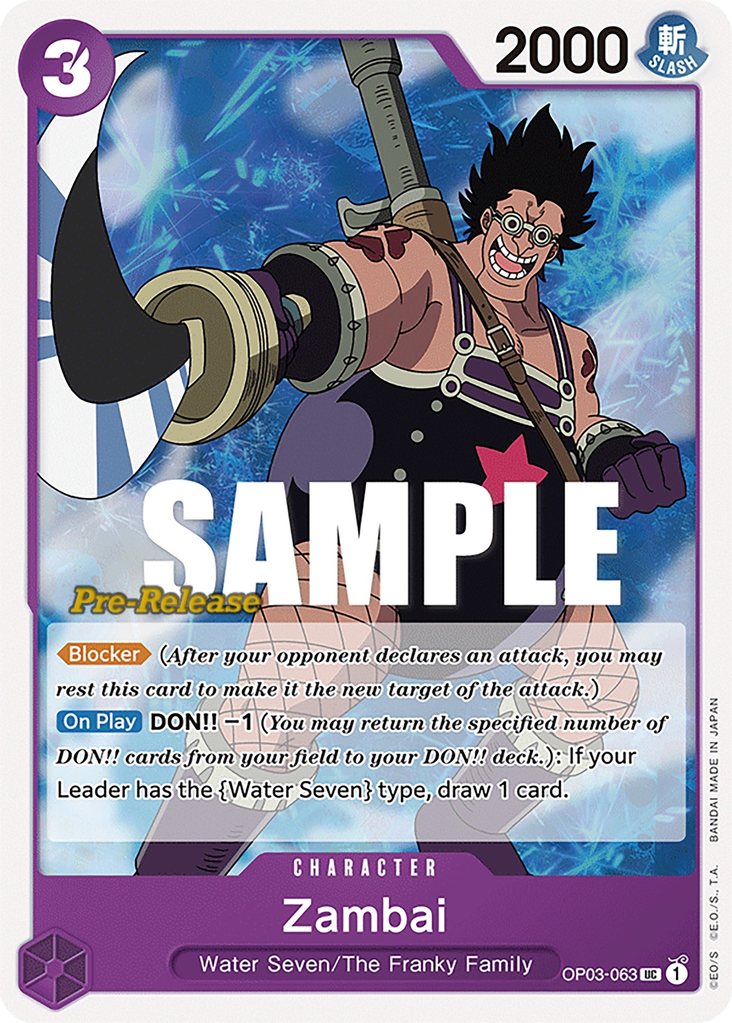 Image for Zambai (OP03-063) (Pillars of Strength Pre-Release Cards) - One Piece Card Game