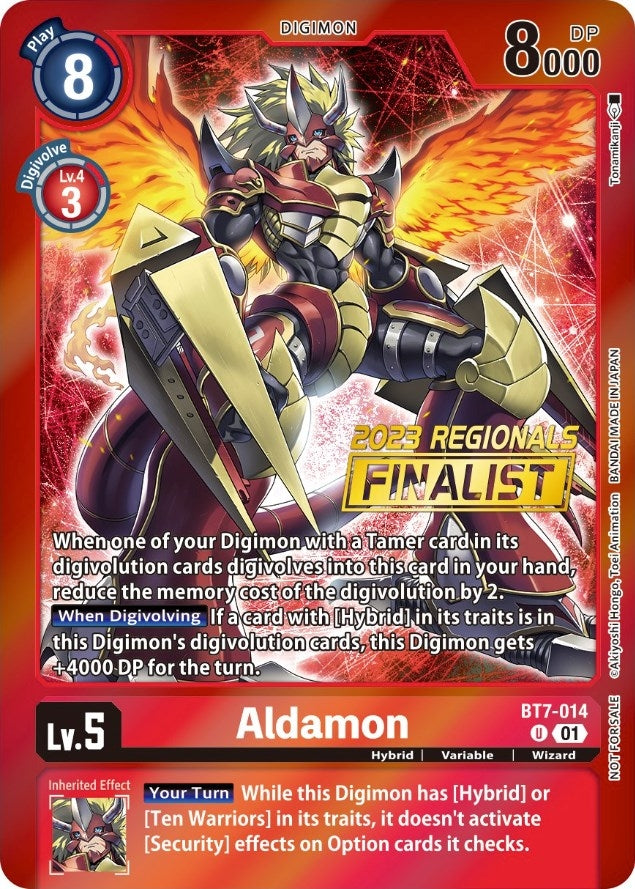 Image for Aldamon (2023 Regionals Finalist) (BT7-014 U) (Next Adventure) - Digimon Card Game