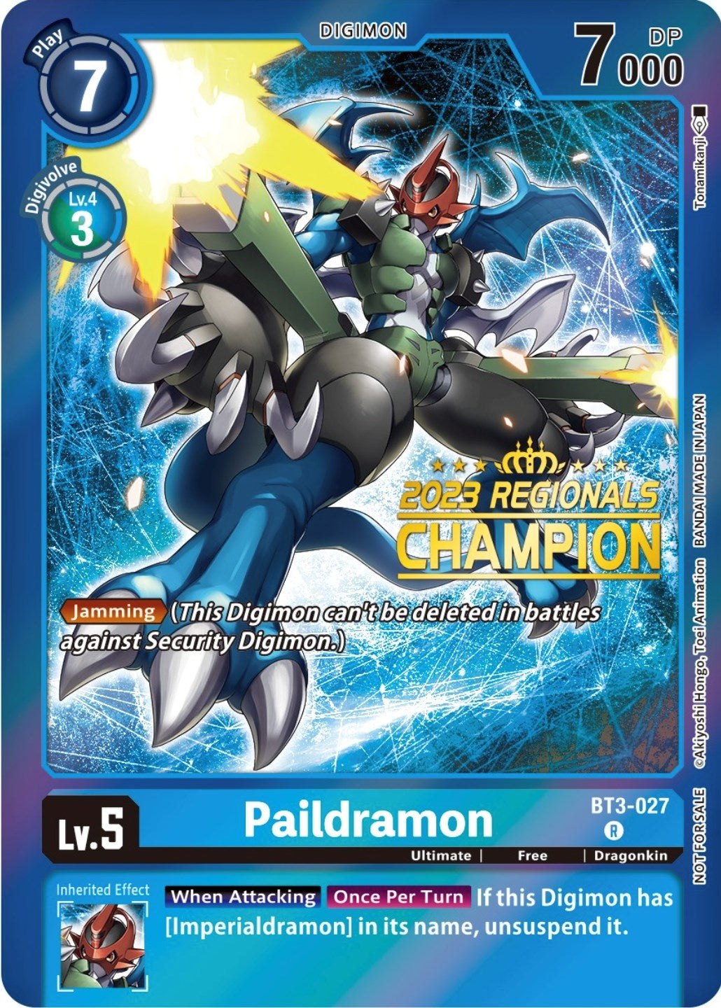 Image for Paildramon (2023 Regionals Champion) (BT3-027 R) (Release Special Booster 1.5) - Digimon Card Game