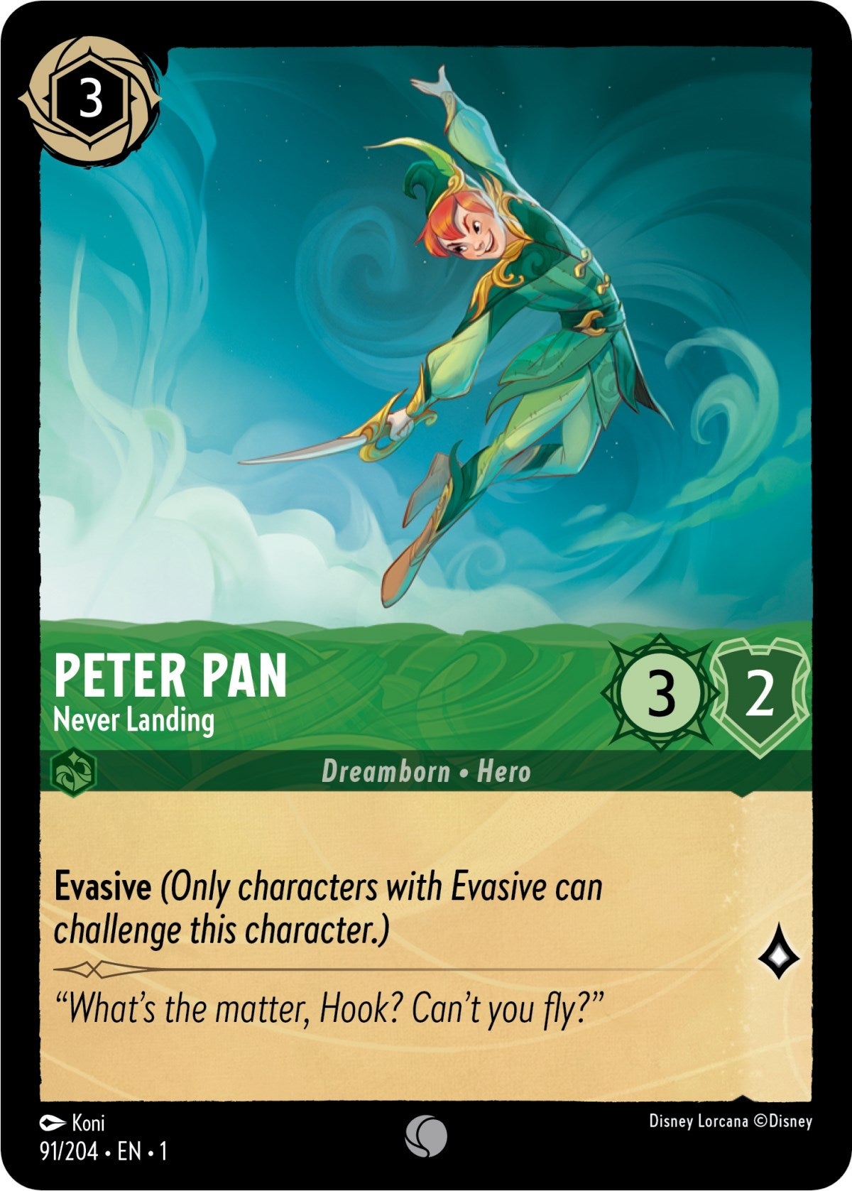 Image for Peter Pan - Never Landing (91/204) (The First Chapter) - Disney Lorcana