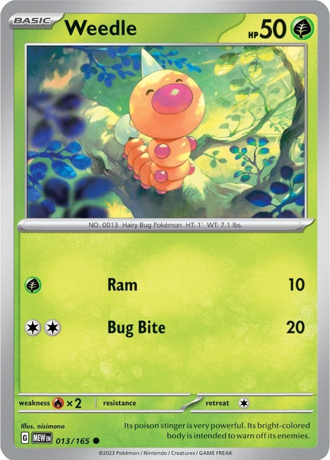Image for Weedle (013/165) (SV: Scarlet & Violet 151) - Pokemon