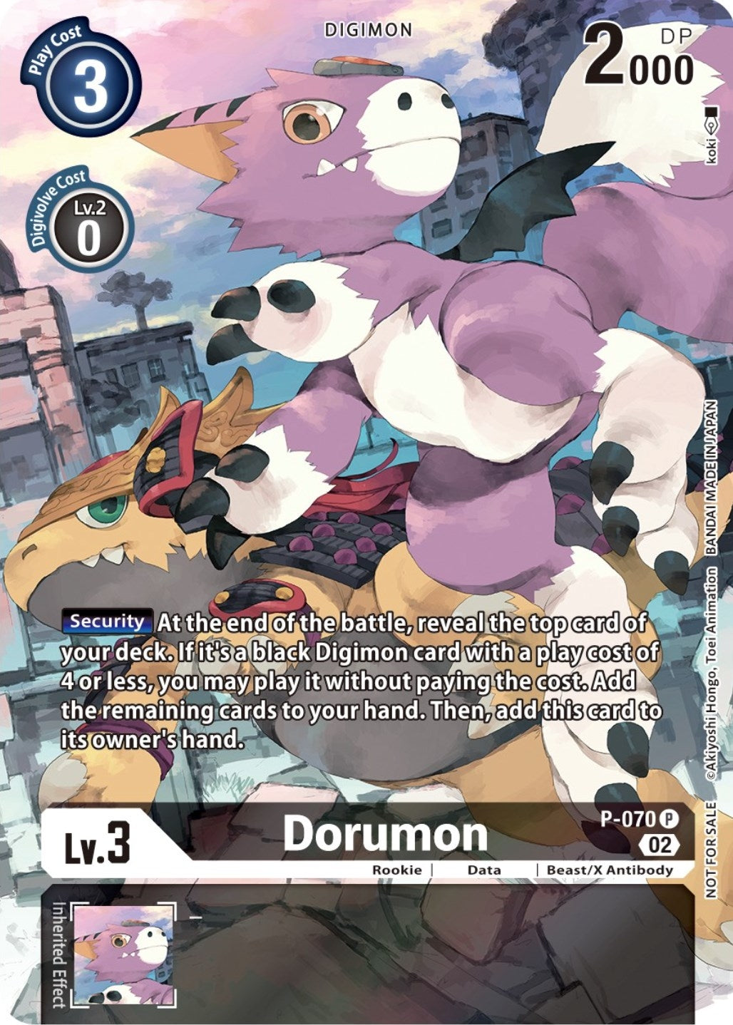 Image for Dorumon - P-070 (Official Tournament Pack Vol.10) (P-070 P) (Digimon Promotion Cards) - Digimon Card Game