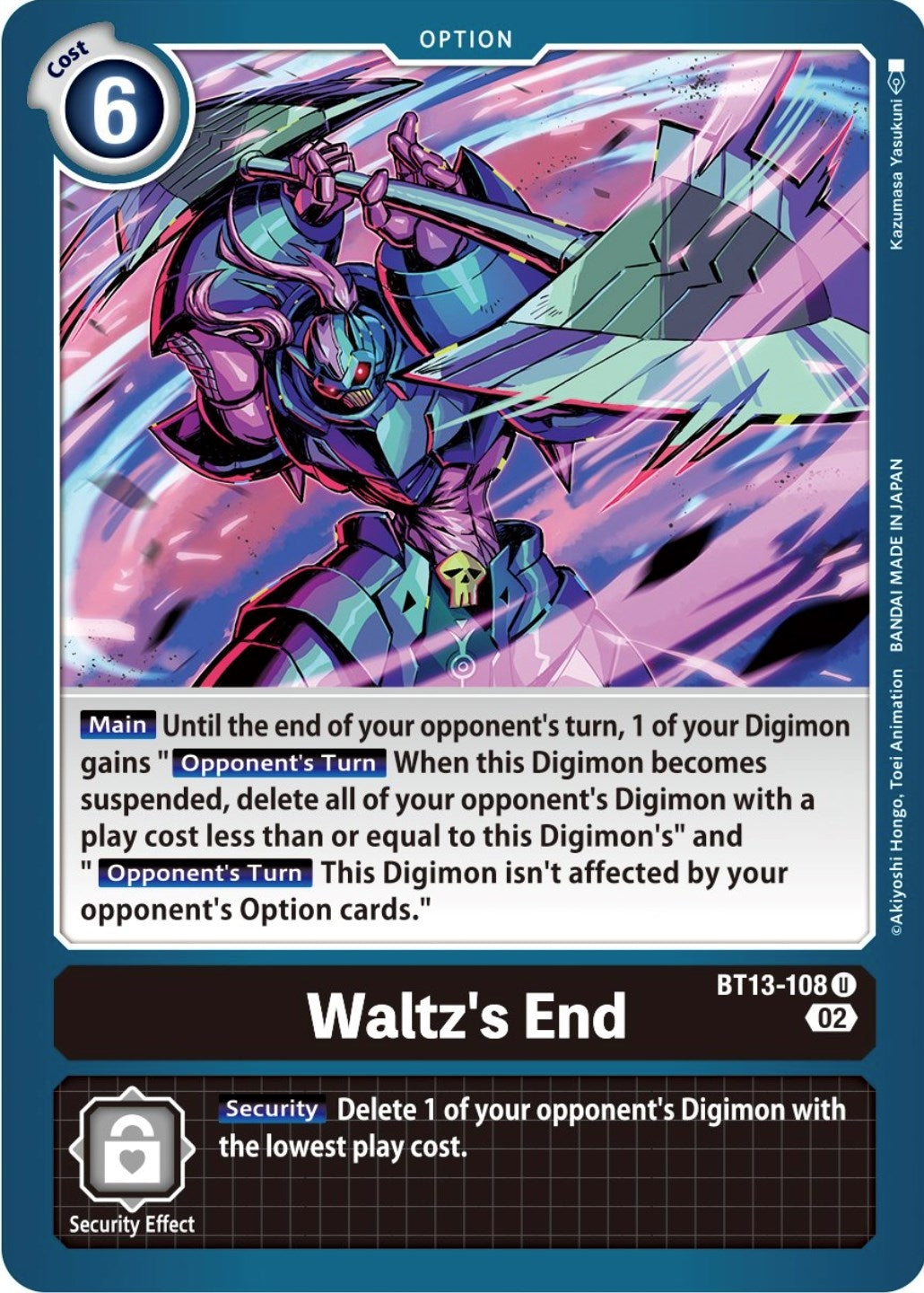 Image for Waltz's End (BT13-108 U) (Versus Royal Knights) - Digimon Card Game