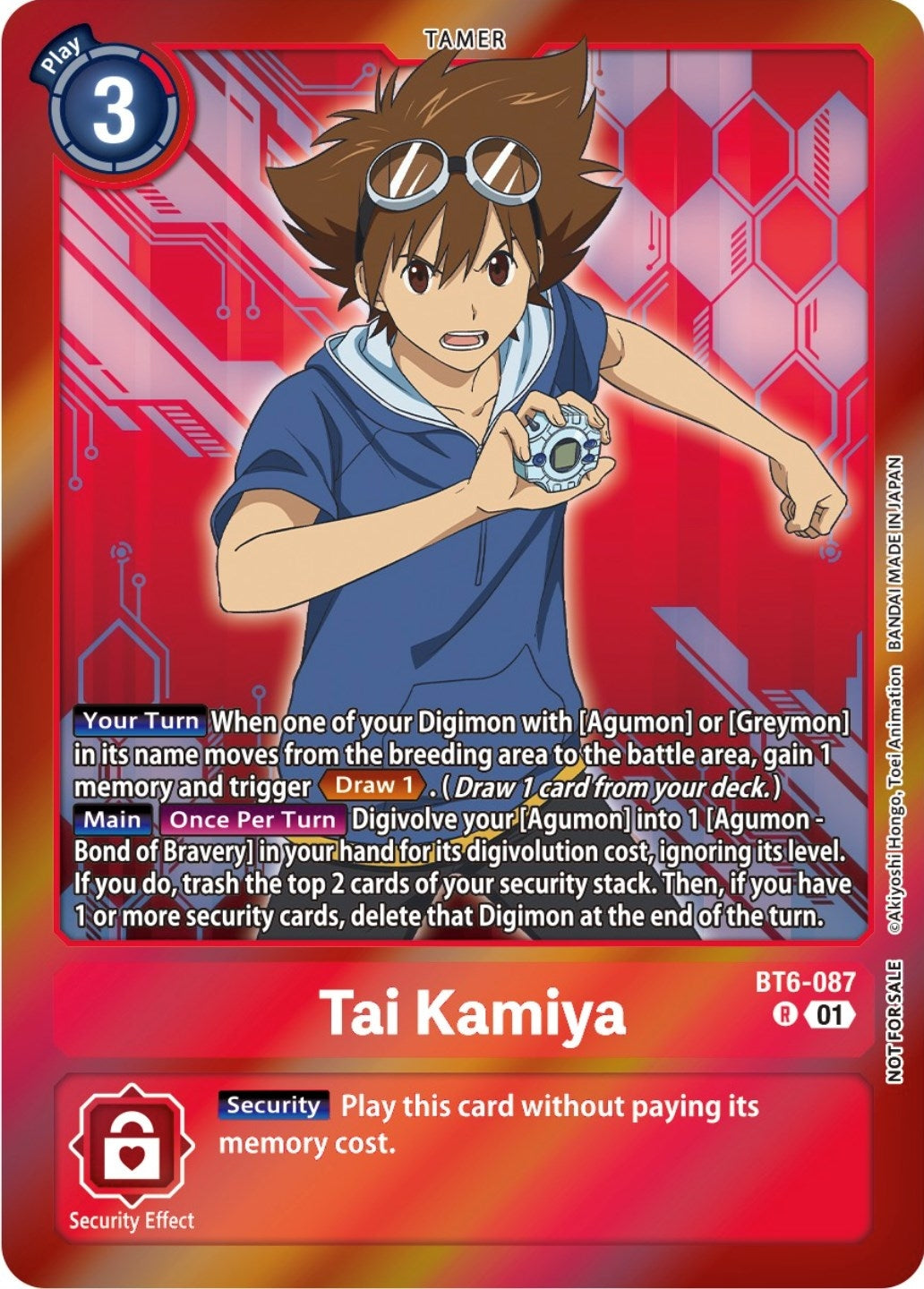 Image for Tai Kamiya (Event Pack 5) (BT6-087 R) (Double Diamond) - Digimon Card Game