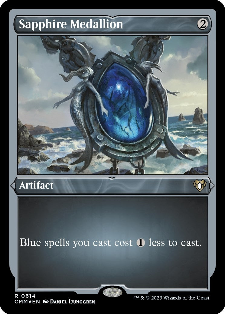 Image for Sapphire Medallion (Foil Etched) (614) (Commander Masters) - Magic: The Gathering