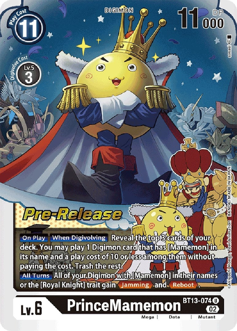 Image for PrinceMamemon (BT13-074 U) (Versus Royal Knights Pre-Release Cards) - Digimon Card Game
