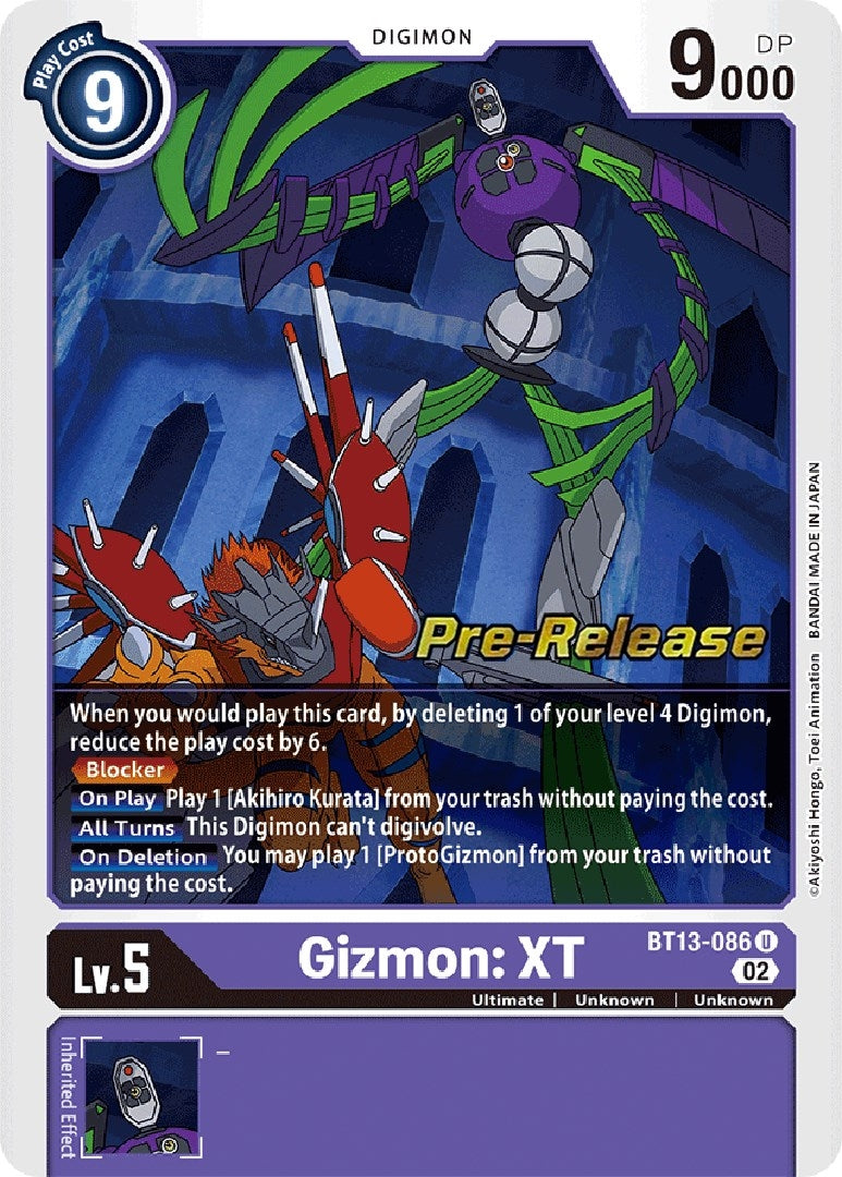 Image for Gizmon: XT (BT13-086 U) (Versus Royal Knights Pre-Release Cards) - Digimon Card Game