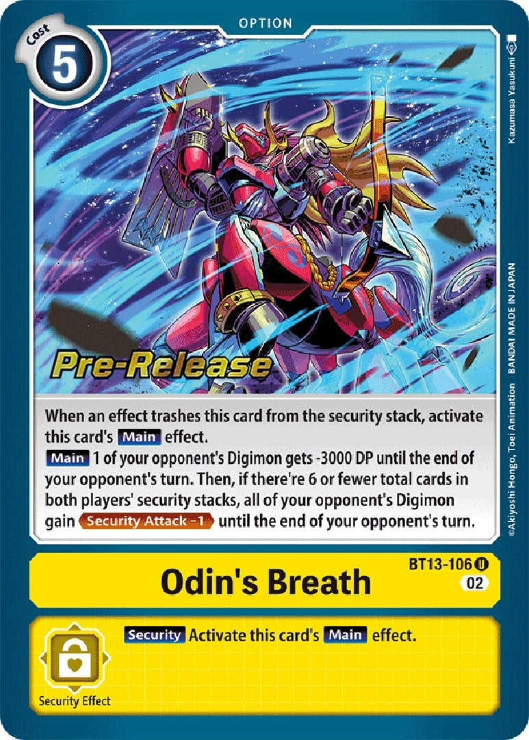 Image for Odin's Breath (BT13-106 U) (Versus Royal Knights Pre-Release Cards) - Digimon Card Game