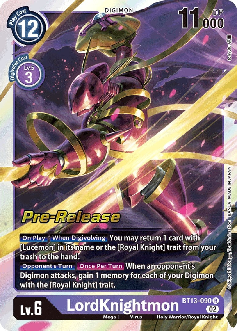 Image for LordKnightmon (BT13-090 R) (Versus Royal Knights Pre-Release Cards) - Digimon Card Game