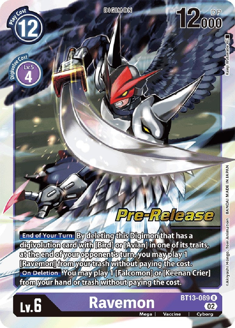 Image for Ravemon (BT13-089 R) (Versus Royal Knights Pre-Release Cards) - Digimon Card Game
