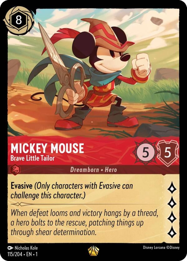 Image for Mickey Mouse - Brave Little Tailor (115/204) (The First Chapter) - Disney Lorcana
