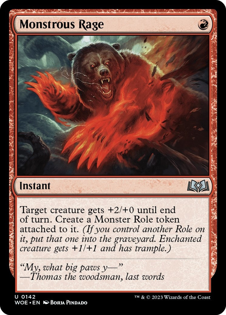 Image for Monstrous Rage (142) (Wilds of Eldraine) - Magic: The Gathering