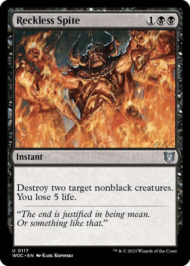 Image for Reckless Spite (117) (Commander: Wilds of Eldraine) - Magic: The Gathering