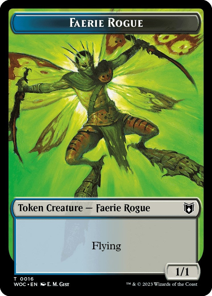 Image for Faerie Rogue (0016) // Faerie Double-Sided Token (16 // 10) (Commander: Wilds of Eldraine) - Magic: The Gathering