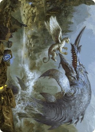 Image for Horned Loch-Whale Art Card (6) (Art Series: Wilds of Eldraine) - Magic: The Gathering
