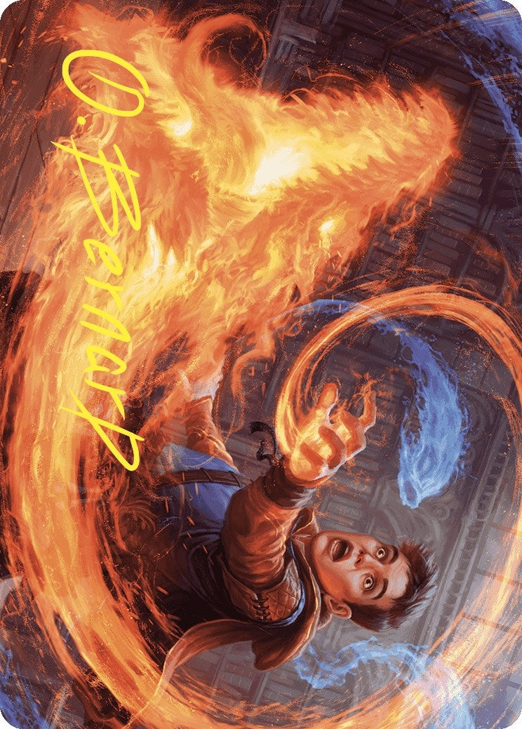 Image for Frantic Firebolt Art Card (Gold-Stamped Signature) (16) (Art Series: Wilds of Eldraine) - Magic: The Gathering