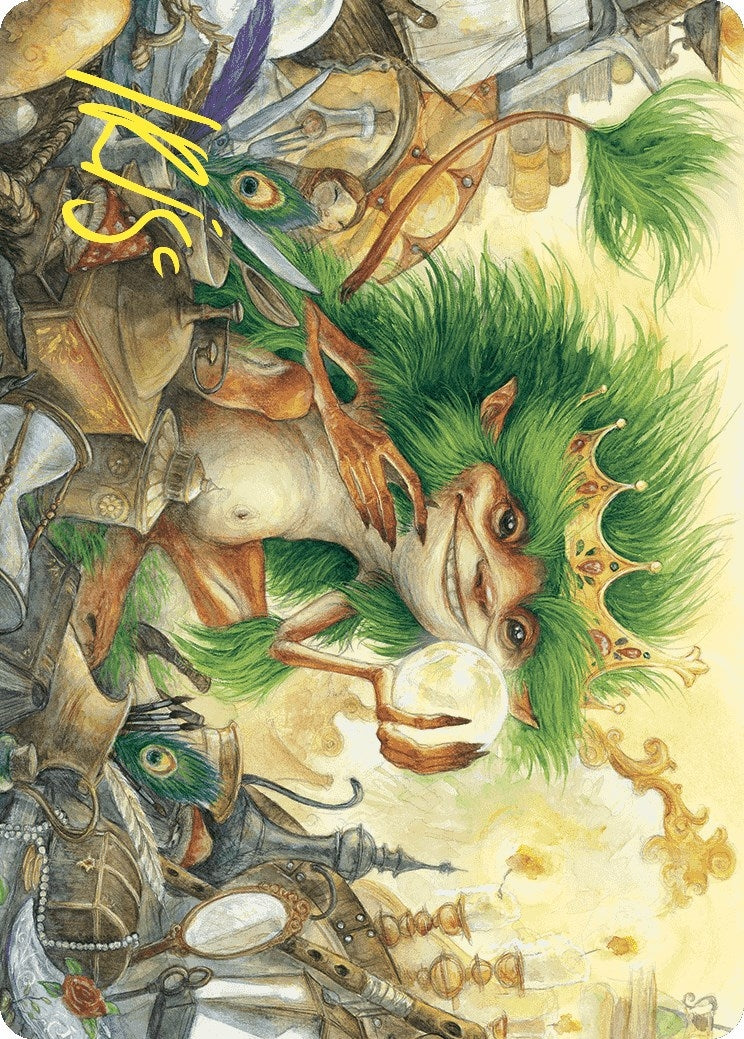 Image for Knickknack Ouphe Art Card (Gold-Stamped Signature) (50) (Art Series: Wilds of Eldraine) - Magic: The Gathering