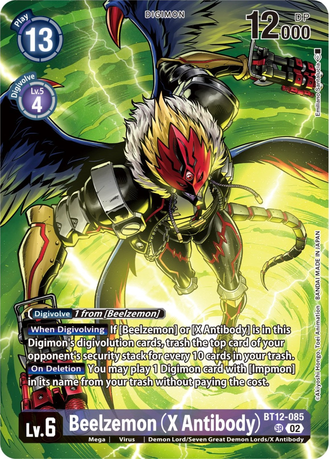Image for Beelzemon (X Antibody) (Premium Binder Set) (BT12-085 SR) (Across Time) - Digimon Card Game