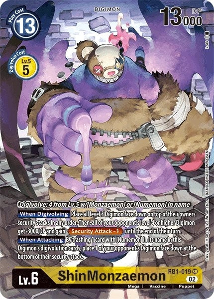 Image for ShinMonzaemon (Textured Alternate Art) (RB1-019 SR) (Resurgence Booster) - Digimon Card Game