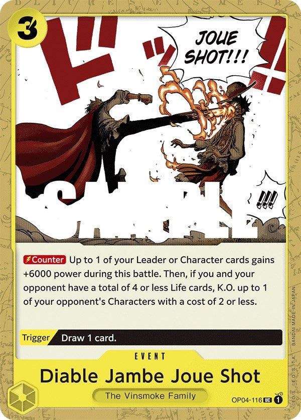 Image for Diable Jambe Joue Shot (OP04-116) (Kingdoms of Intrigue) - One Piece Card Game