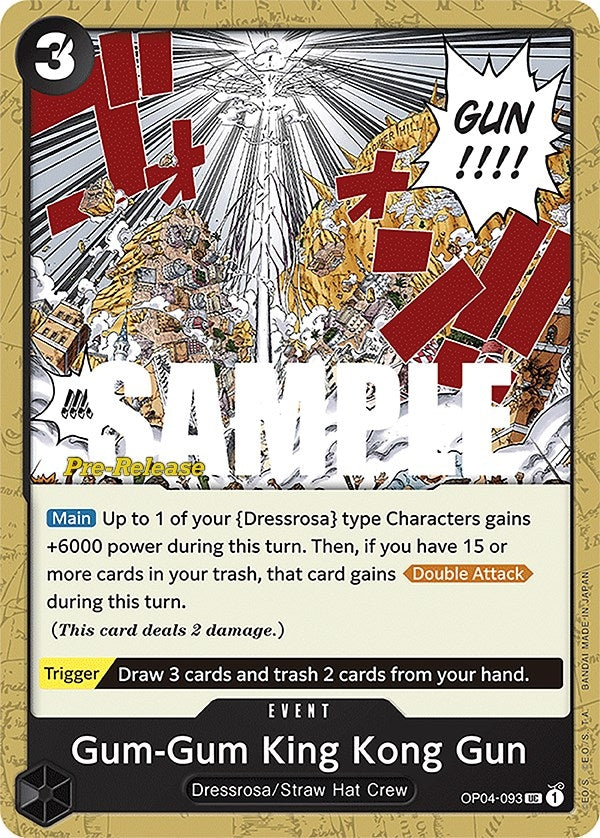 Image for Gum-Gum King Kong Gun (OP04-093) (Kingdoms of Intrigue Pre-Release Cards) - One Piece Card Game