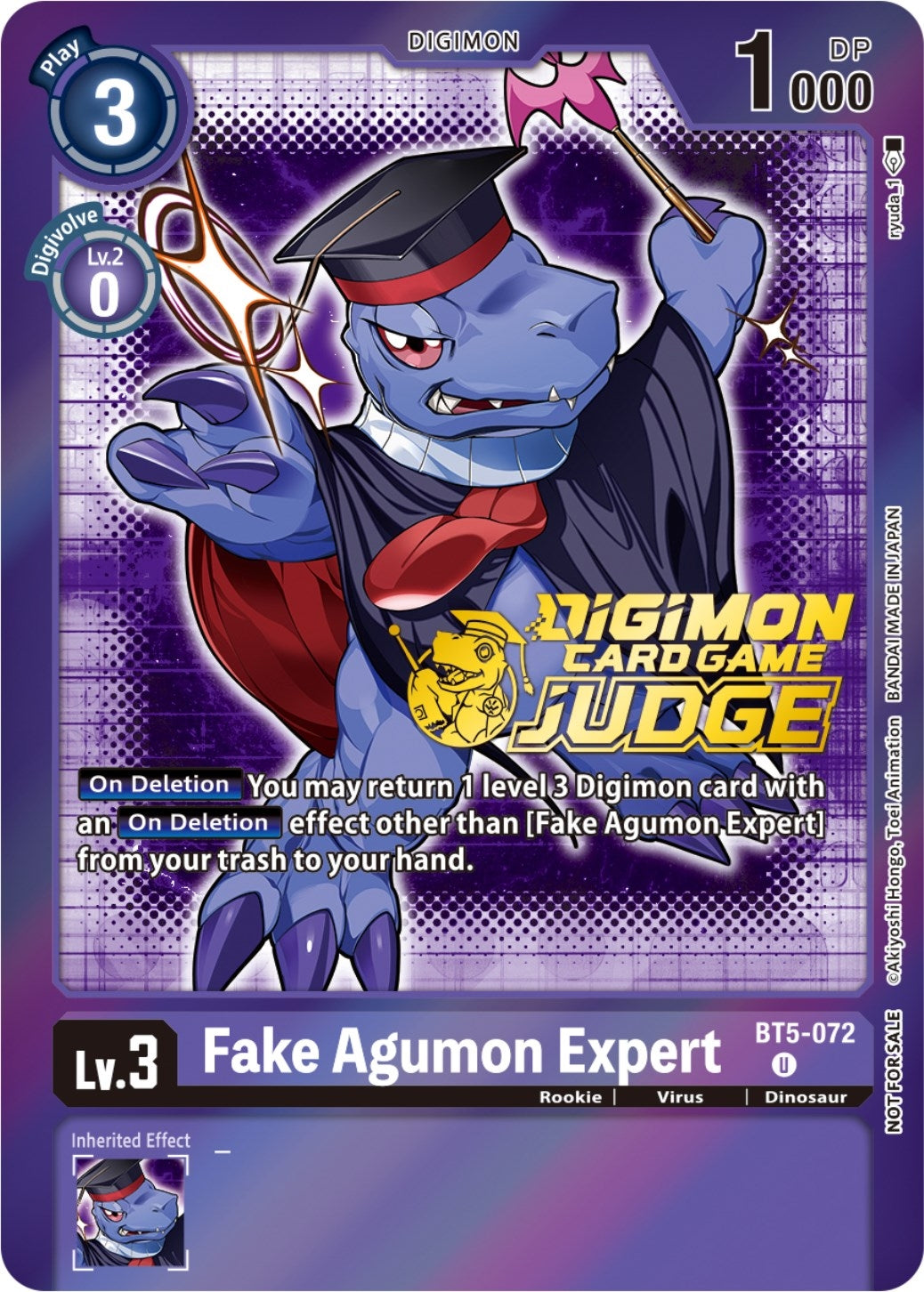 Image for Fake Agumon Expert - BT5-072 (Judge Pack 4) (BT5-072 U) (Battle of Omni) - Digimon Card Game