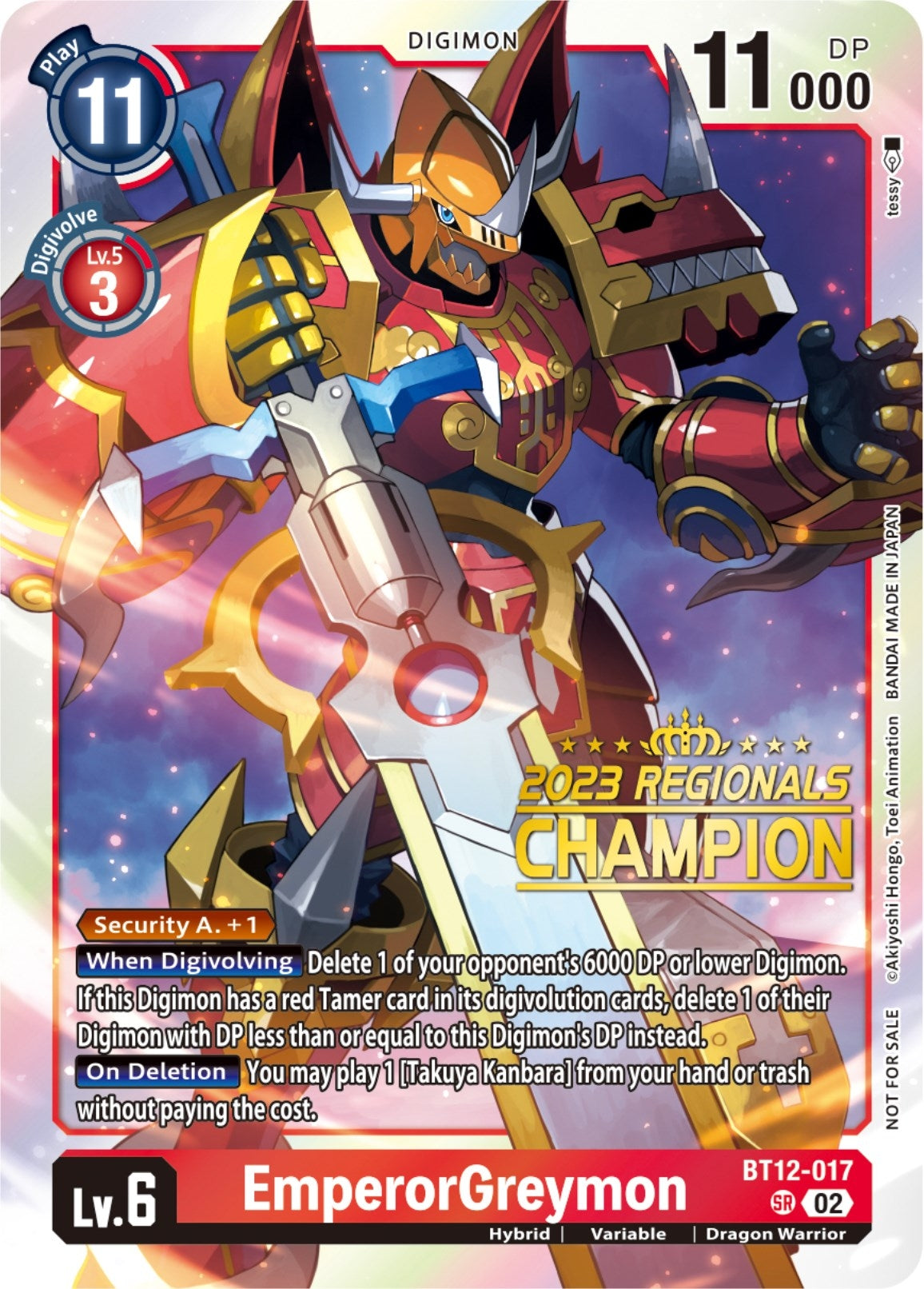 Image for EmperorGreymon (2023 Regionals Champion) (BT12-017 SR) (Across Time) - Digimon Card Game