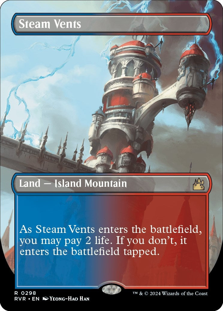 Image for Steam Vents (Borderless) (298) (Ravnica Remastered) - Magic: The Gathering