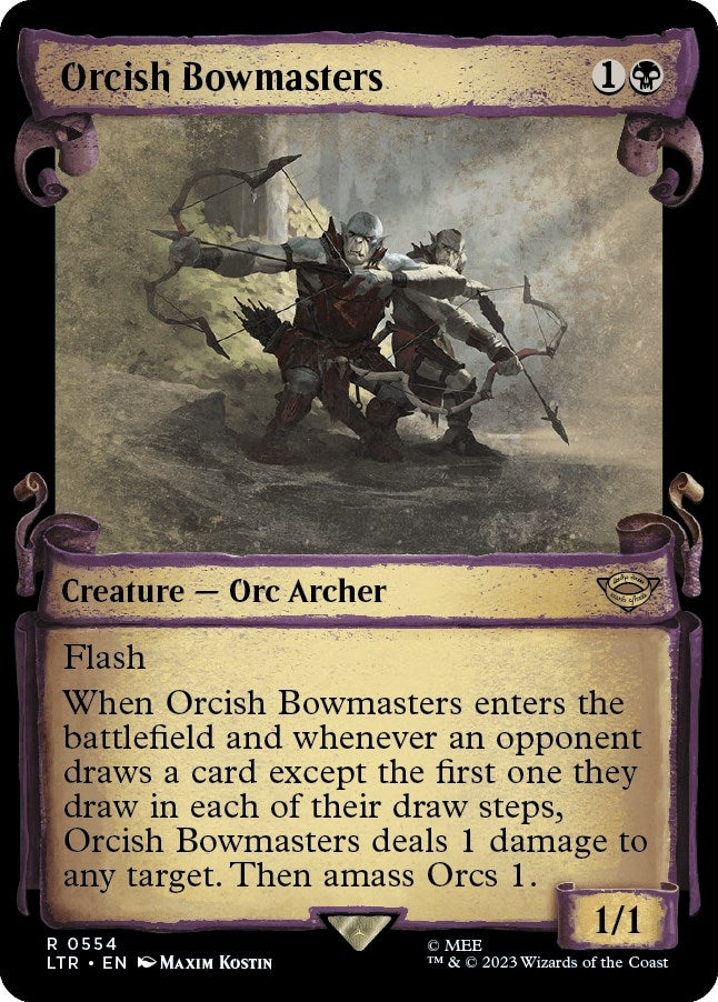 Image for Orcish Bowmasters (Showcase Scrolls) (554) (Universes Beyond: The Lord of the Rings: Tales of Middle-earth) - Magic: The Gathering
