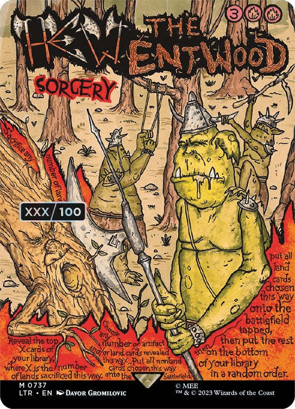 Image for Hew the Entwood (Borderless Poster) (Serial Numbered) (737) (Universes Beyond: The Lord of the Rings: Tales of Middle-earth) - Magic: The Gathering