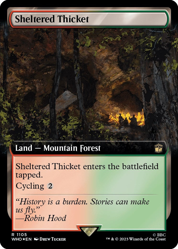 Image for Sheltered Thicket (Extended Art) (Surge Foil) (1105) (Universes Beyond: Doctor Who) - Magic: The Gathering