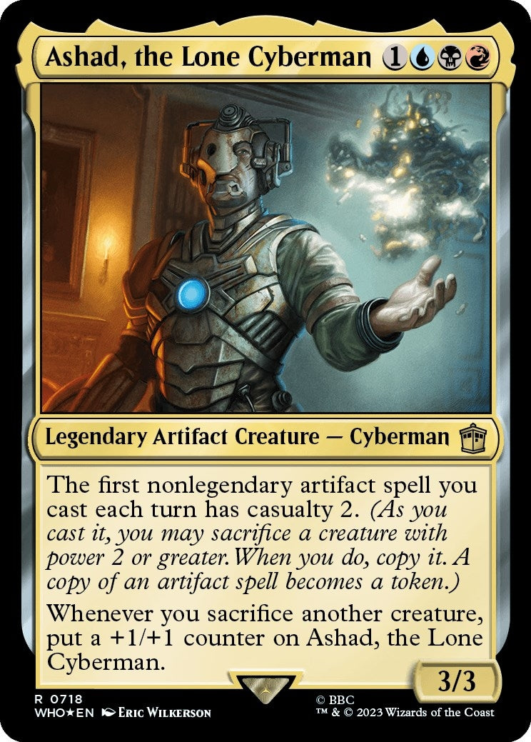 Image for Ashad, the Lone Cyberman (Surge Foil) (718) (Universes Beyond: Doctor Who) - Magic: The Gathering