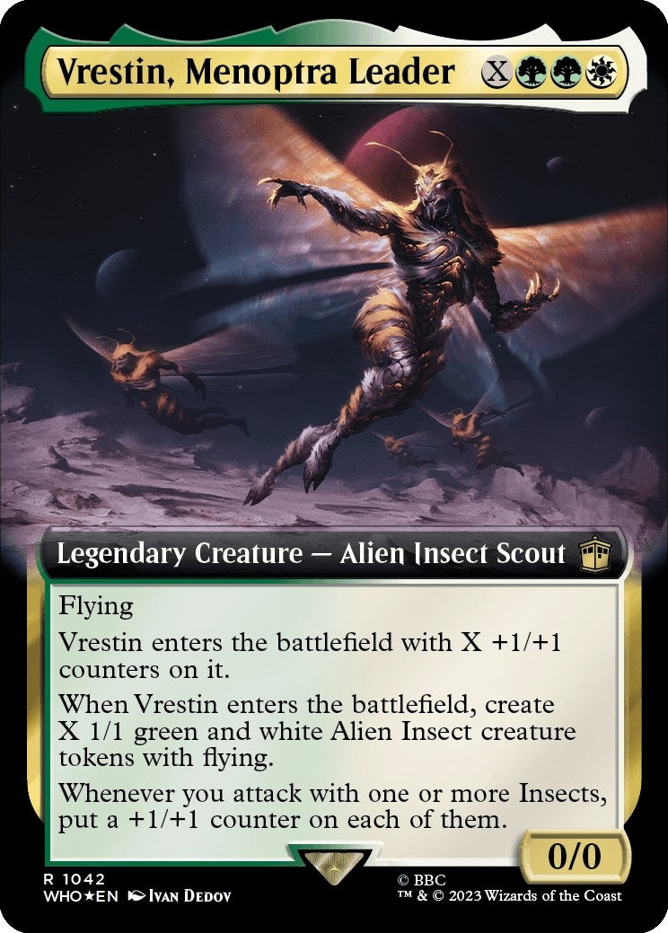 Image for Vrestin, Menoptra Leader (Extended Art) (Surge Foil) (1042) (Universes Beyond: Doctor Who) - Magic: The Gathering