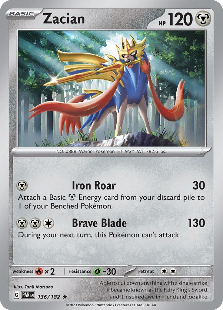 Image for Zacian (136/182) (SV04: Paradox Rift) - Pokemon