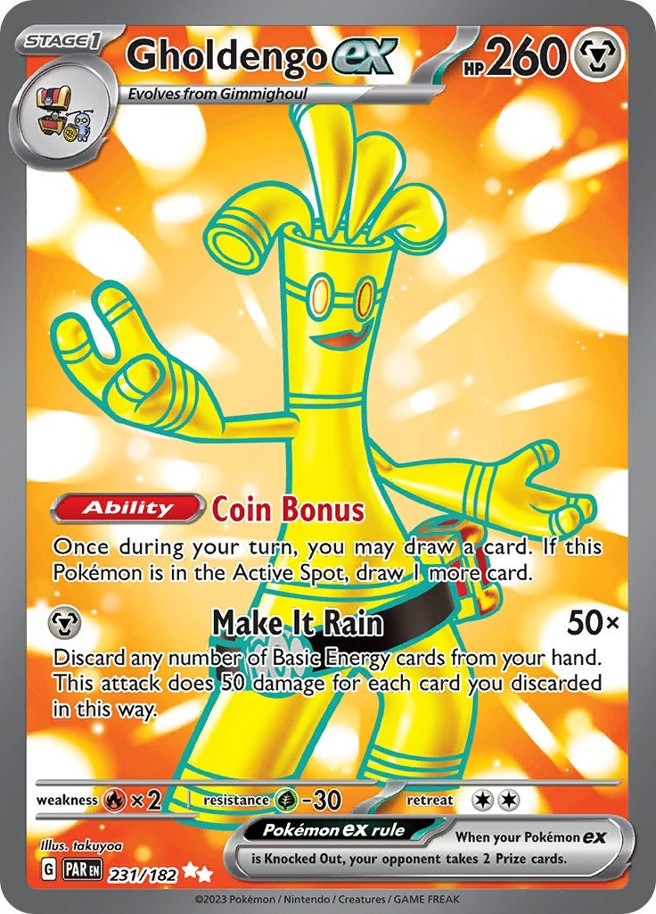 Image for Gholdengo ex (231/182) (SV04: Paradox Rift) - Pokemon