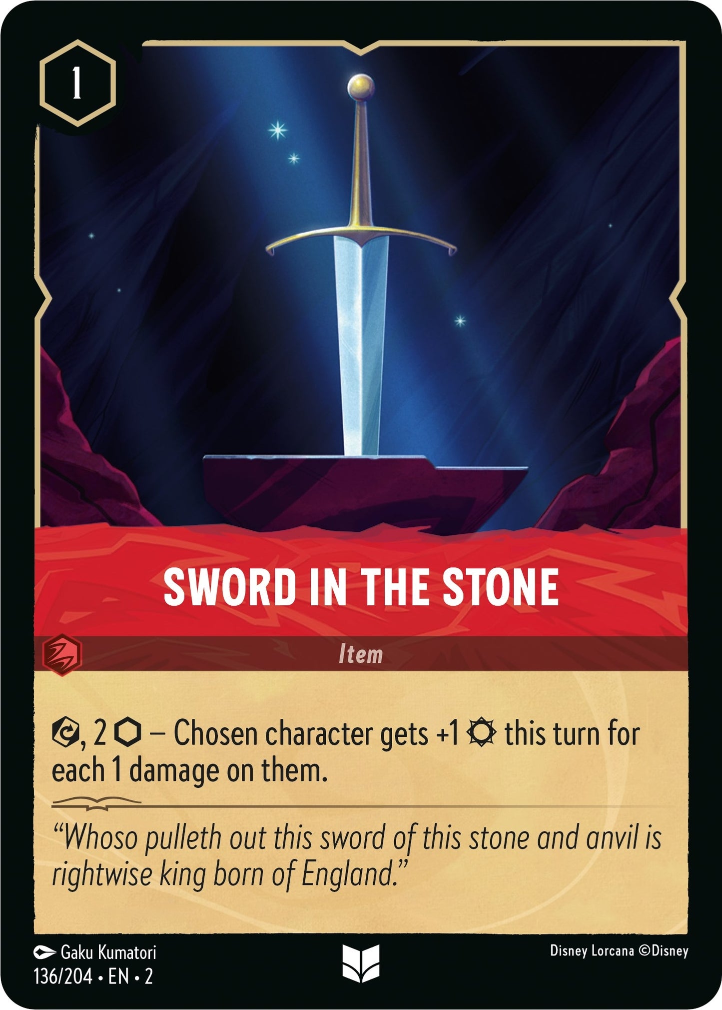 Image for Sword in the Stone (136/204) (Rise of the Floodborn) - Disney Lorcana