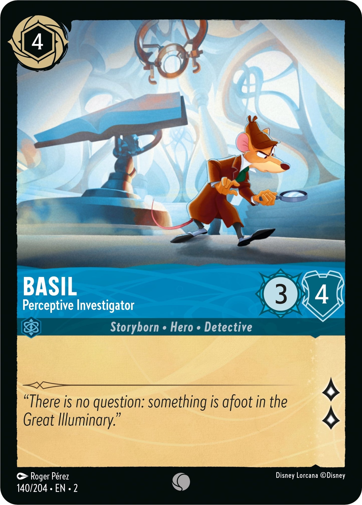 Image for Basil - Perceptive Investigator (140/204) (Rise of the Floodborn) - Disney Lorcana