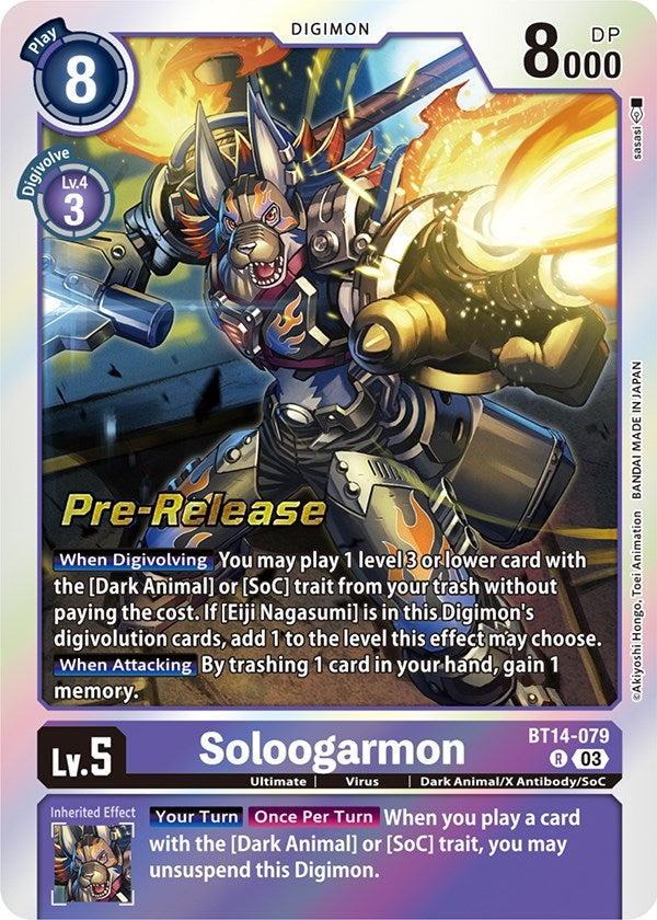 Image for Soloogarmon (BT14-079 R) (Blast Ace Pre-Release Cards) - Digimon Card Game