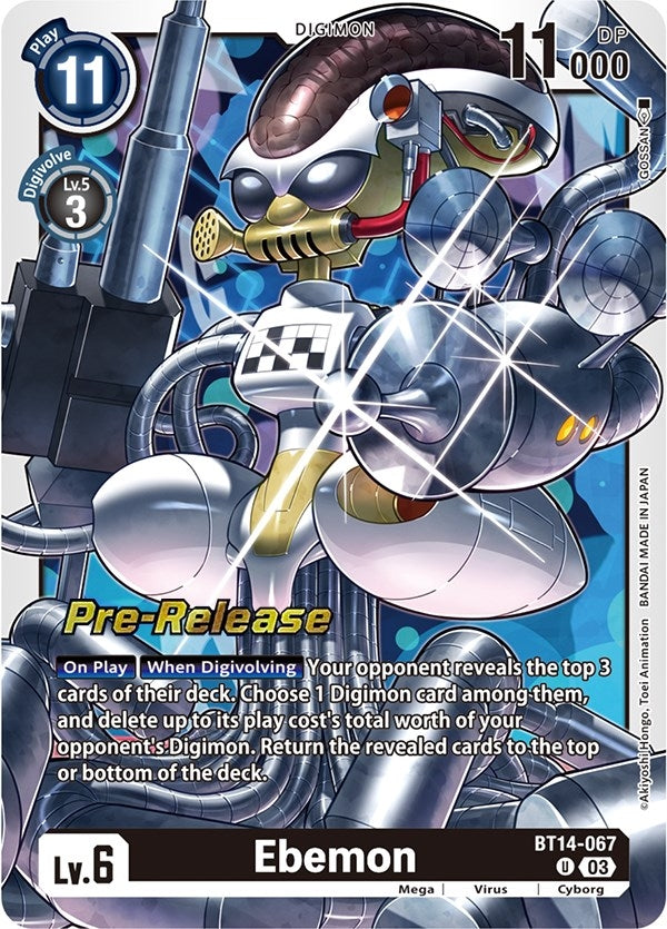 Image for Ebemon (BT14-067 U) (Blast Ace Pre-Release Cards) - Digimon Card Game