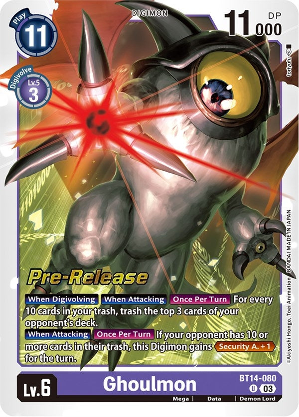 Image for Ghoulmon (BT14-080 U) (Blast Ace Pre-Release Cards) - Digimon Card Game