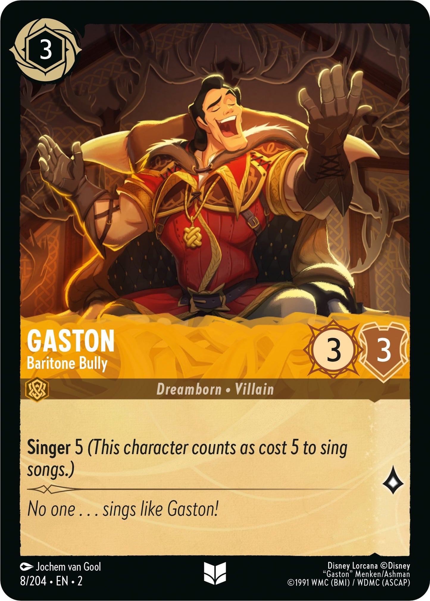 Image for Gaston - Baritone Bully (8/204) (Rise of the Floodborn) - Disney Lorcana