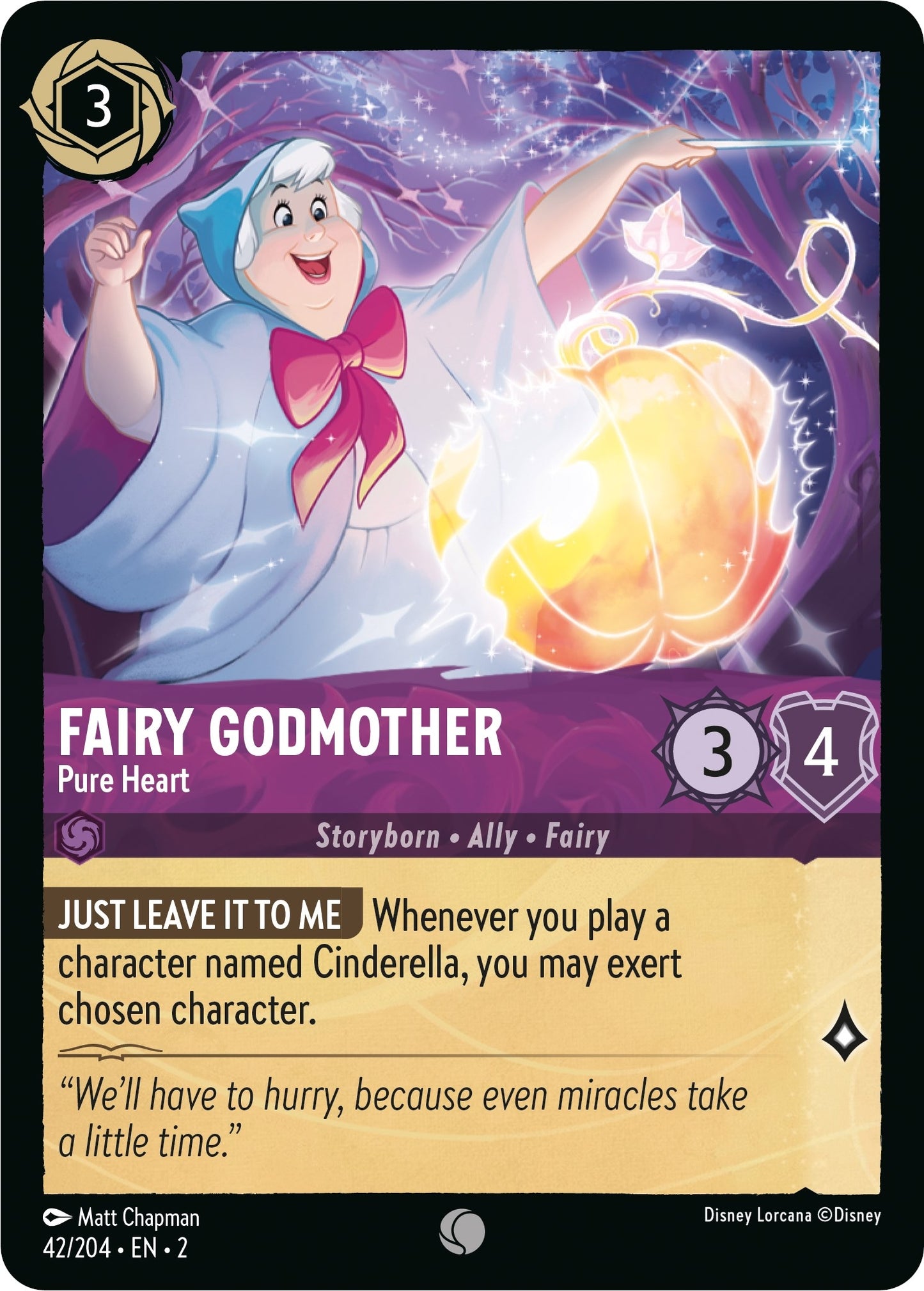Image for Fairy Godmother - Pure Heart (42/204) (Rise of the Floodborn) - Disney Lorcana