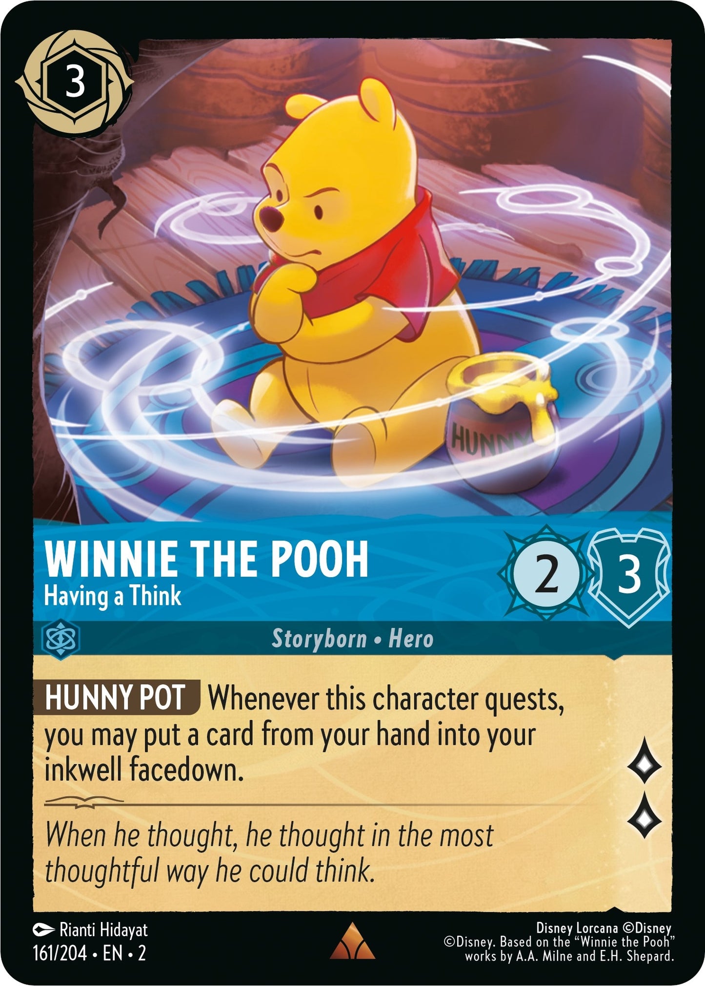 Image for Winnie the Pooh - Having a Think (161/204) (Rise of the Floodborn) - Disney Lorcana