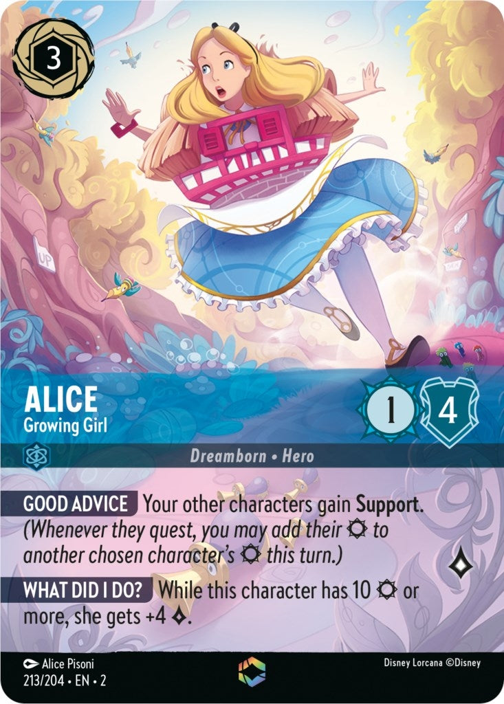 Image for Alice - Growing Girl (Enchanted) (213/204) (Rise of the Floodborn) - Disney Lorcana