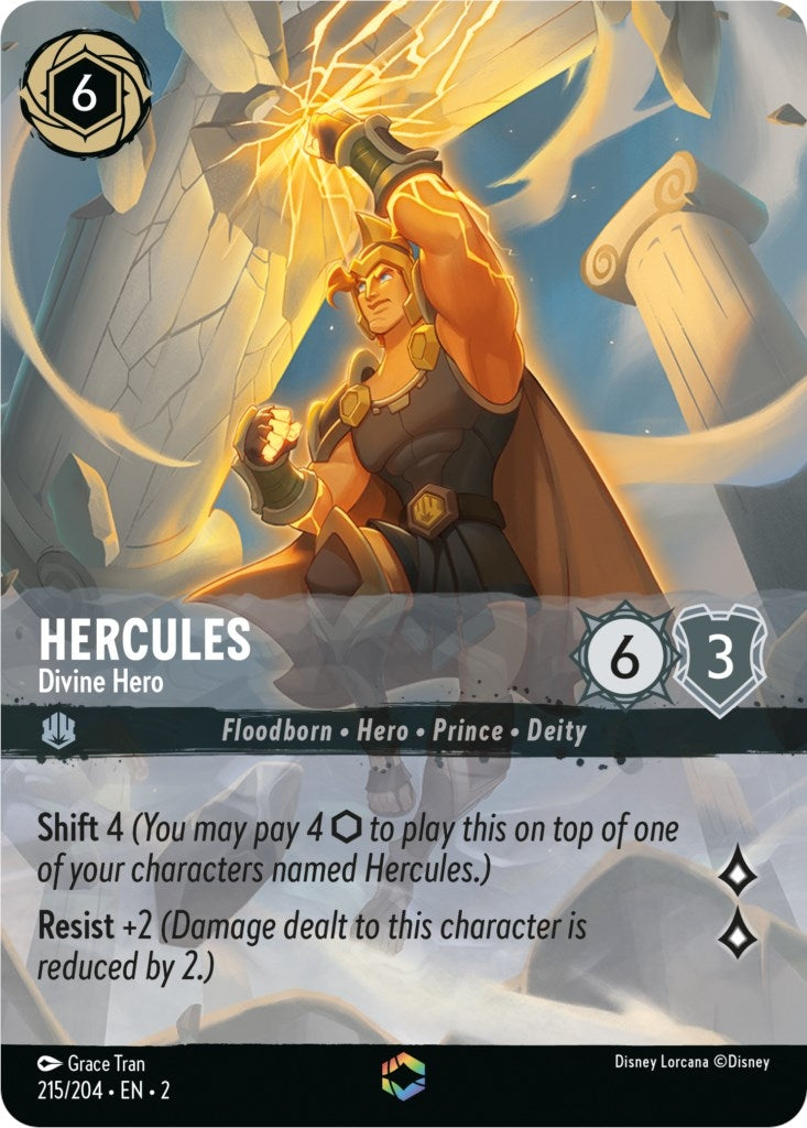 Image for Hercules - Divine Hero (Enchanted) (215/204) (Rise of the Floodborn) - Disney Lorcana