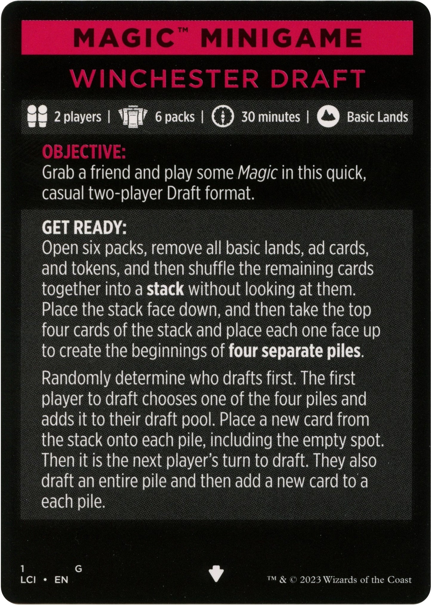 Image for Magic Minigame: Winchester Draft (1) (The Lost Caverns of Ixalan) - Magic: The Gathering