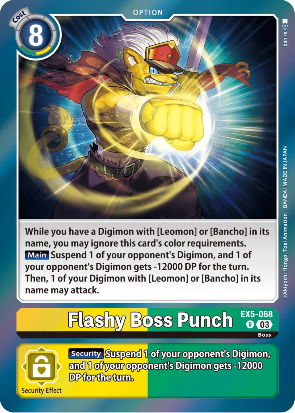 Image for Flashy Boss Punch (EX5-068 R) (Animal Colosseum) - Digimon Card Game